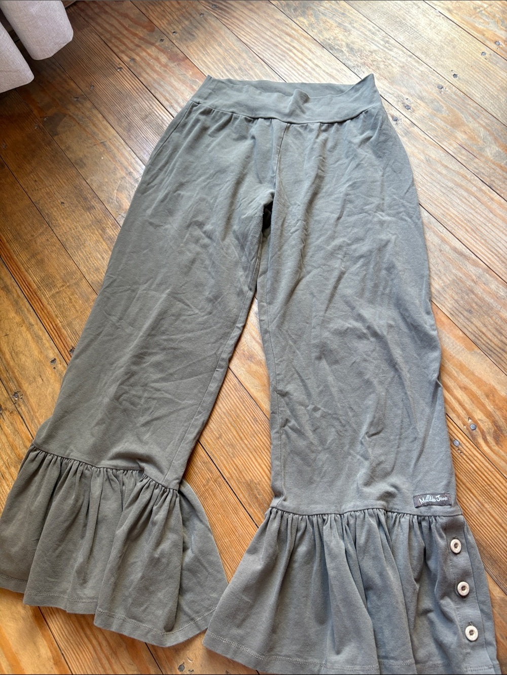 Matilda Jane Olive Ruffle Hem Leggings